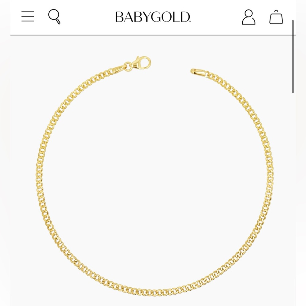 Babygold 14k Gold Cuban Curb Link Anklet - broken